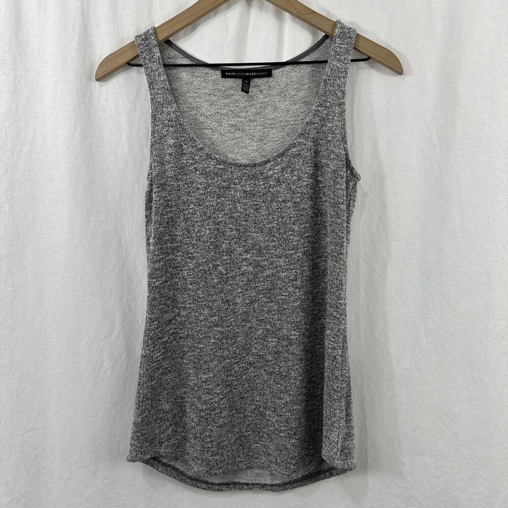 WHBM Silver Metallic Sleeveless Tank Top Womens Size XS Glam Concert Rock Party